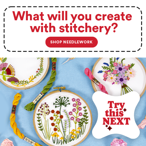 What will you create with stitchery? Unwind with needlework and fibre art crafts.